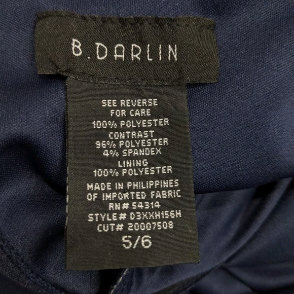 NWT B. Darlin Fit Flare Mini Dress 5 / 6 Chiffon Skirt Area Tie Waist - Picture 9 of 14